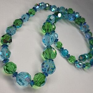 Elegant Blue and Green Beaded Necklace